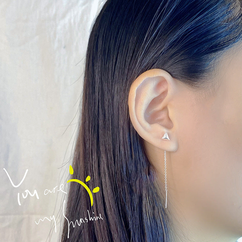 Summer New Niche Design Simple Fashion Geometric Ling Cone Ear Line Summer Ear Studs Women's Jewelry 925 Earrings
