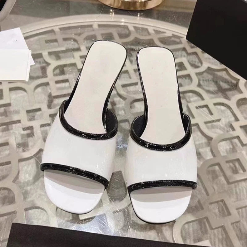 Color Matching Kitten and Slippers Women's Summer New Style All-Match Outer Wear Slippers