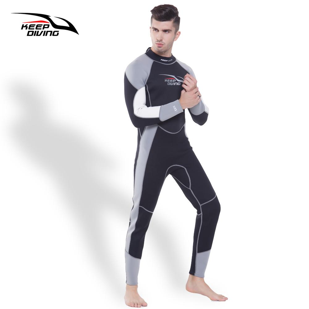 Men's 3MM Neoprene One-Piece Full Body Scuba Dive Wetsuit Winter Swim Surfing Snorkeling