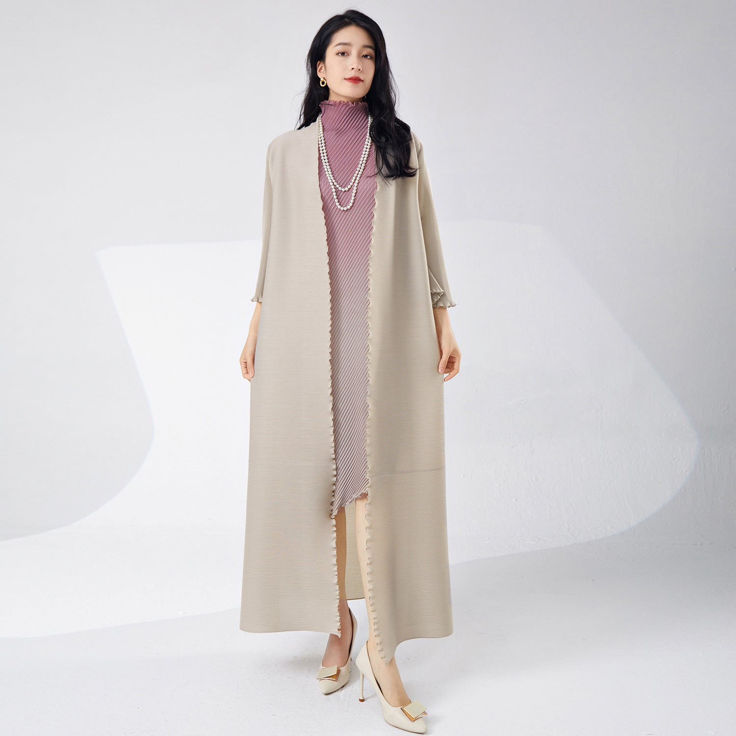 Fashion suit women's gradient color irregular dress loose and thin cardigan long jacket spring and summer
