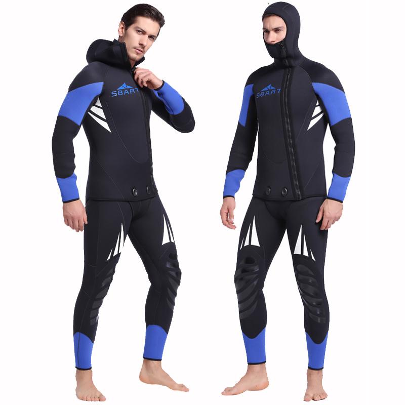 5mm Neoprene Wetsuit For Spearfishing Swimming Underwater Diving Equipment Suit Set Men