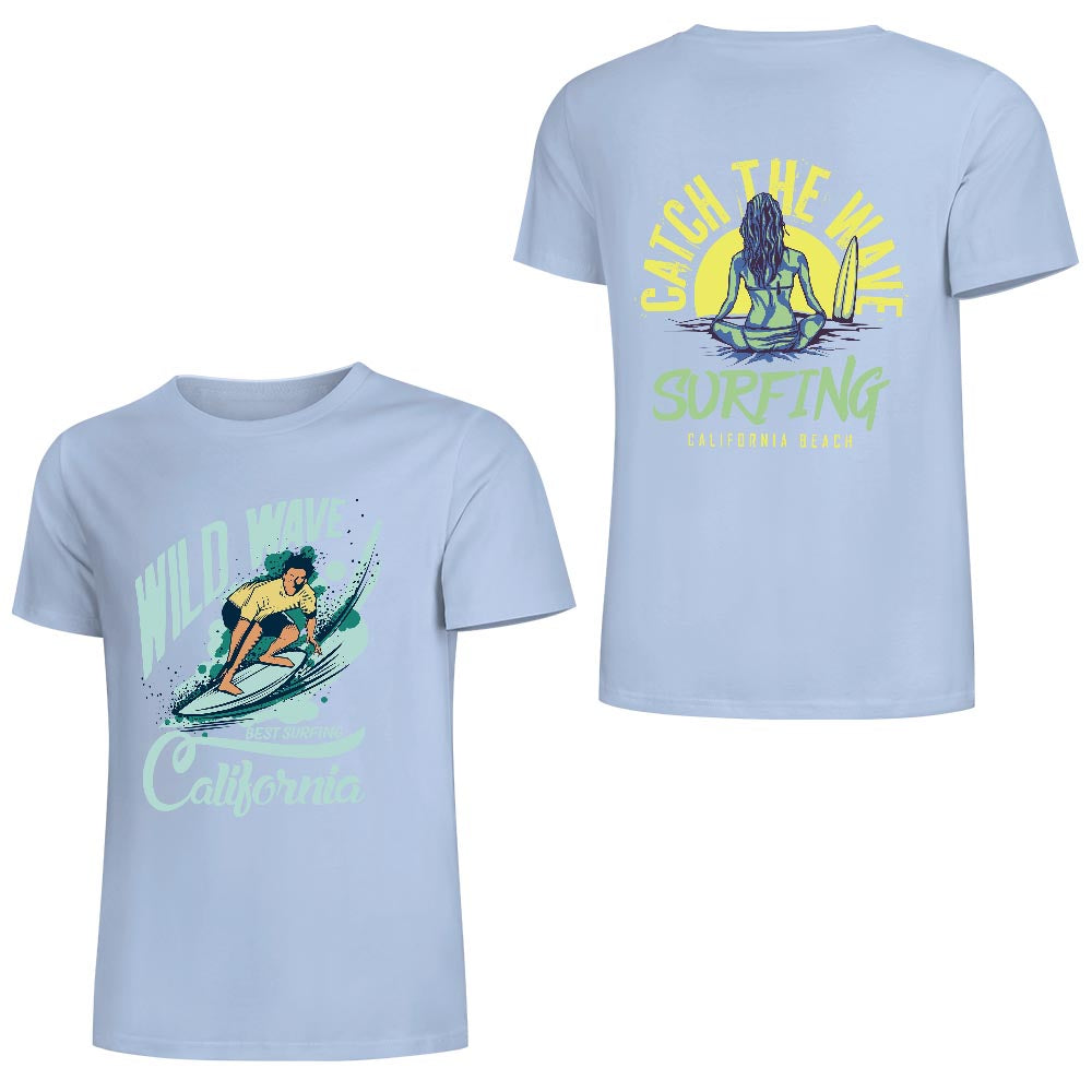 New 2025 Pure cotton short sleeved T-shirt two side print