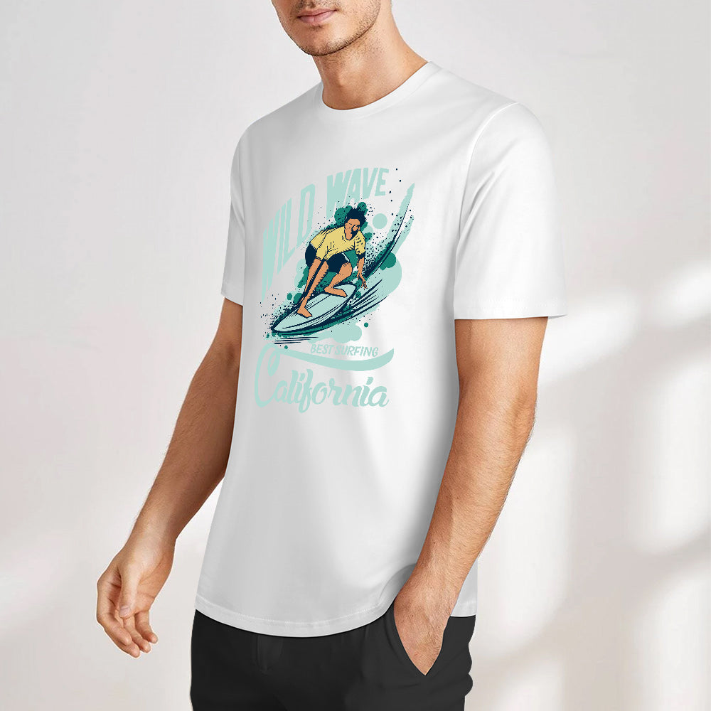 New 2025 Pure cotton short sleeved T-shirt two side print