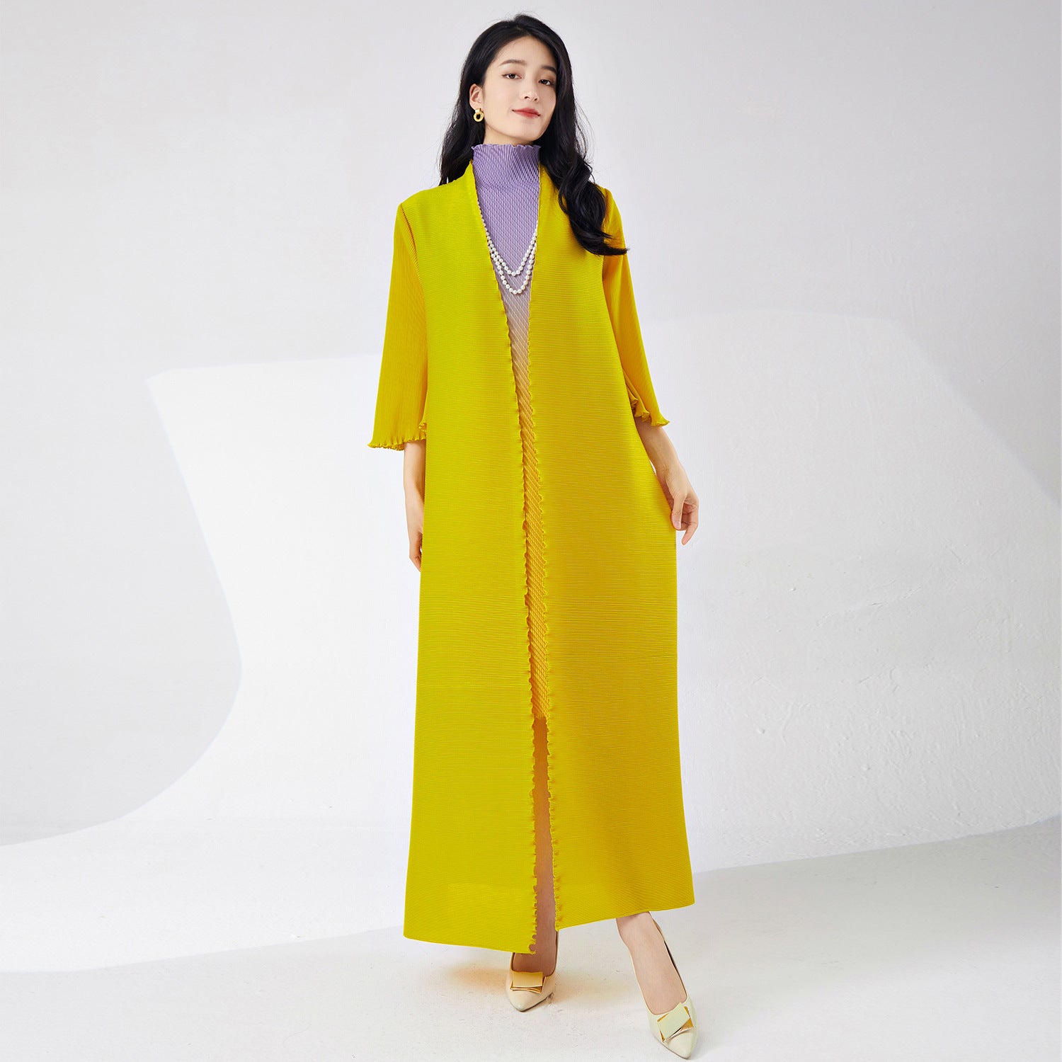 Fashion suit women's gradient color irregular dress loose and thin cardigan long jacket spring and summer