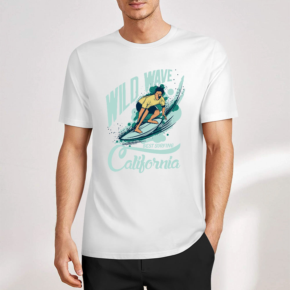 New 2025 Pure cotton short sleeved T-shirt two side print