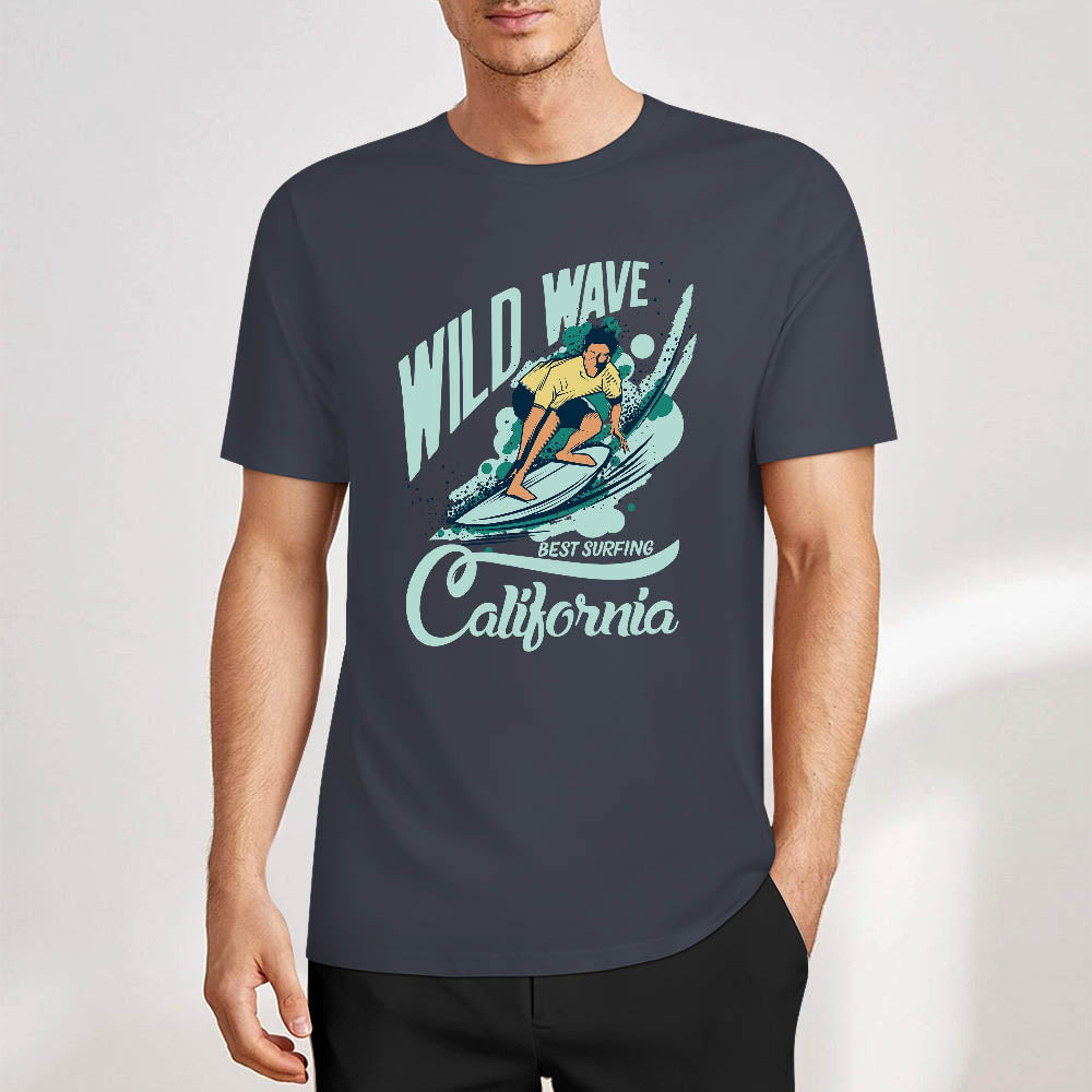 New 2025 Pure cotton short sleeved T-shirt two side print