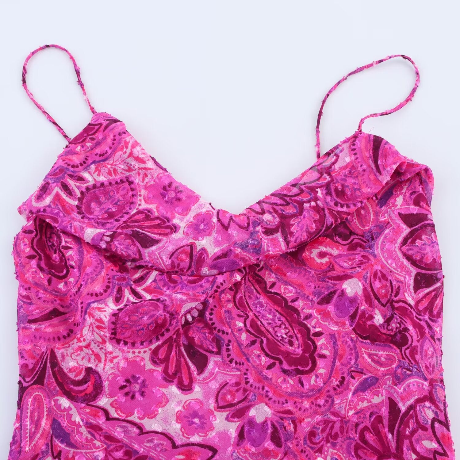 Slim fit printed MIDI camisole dress