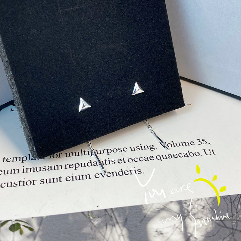 Summer New Niche Design Simple Fashion Geometric Ling Cone Ear Line Summer Ear Studs Women's Jewelry 925 Earrings