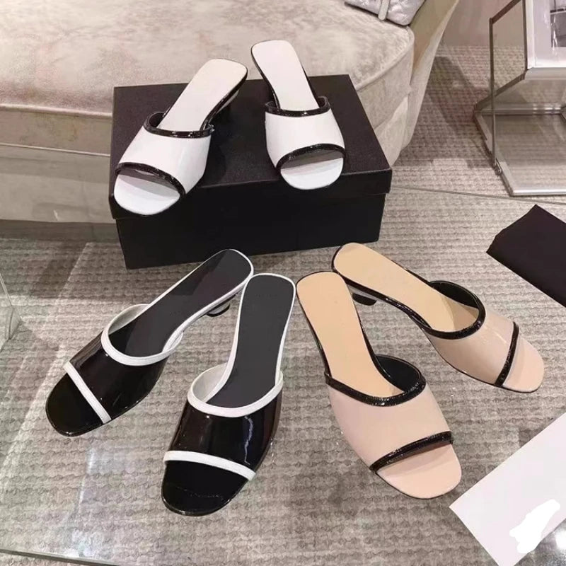 Color Matching Kitten and Slippers Women's Summer New Style All-Match Outer Wear Slippers