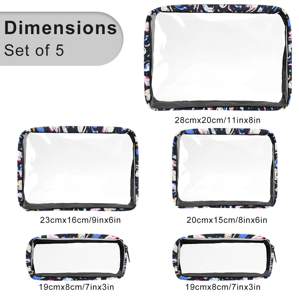 New Transparent storage bag Five in One