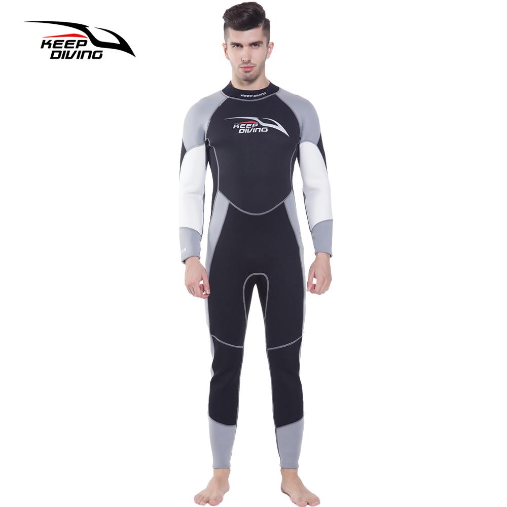 Men's 3MM Neoprene One-Piece Full Body Scuba Dive Wetsuit Winter Swim Surfing Snorkeling