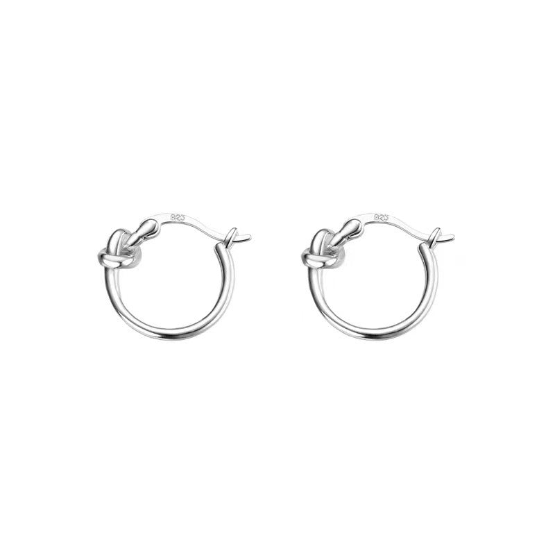 925 Sterling Silver Ear Buckle Plain Hoop Earrings Free Of Small Niche Earrings Women's Summer New Earrings
