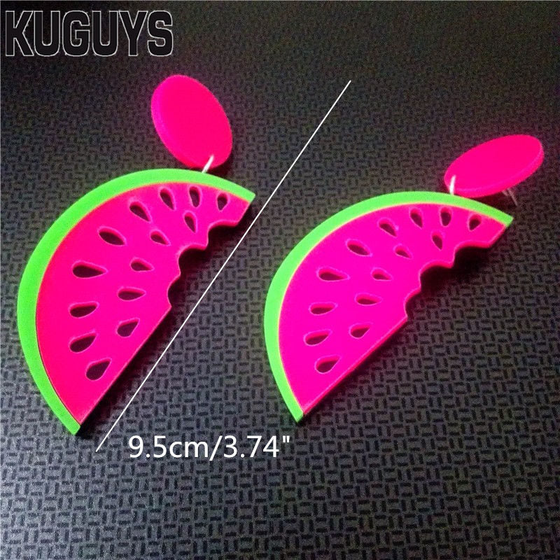 Fashion Pendientes Womans Acrylic Drop Earring for Women Summer Jewelry Lovely Watermelon Earrings Gift Oorbellen Brincos