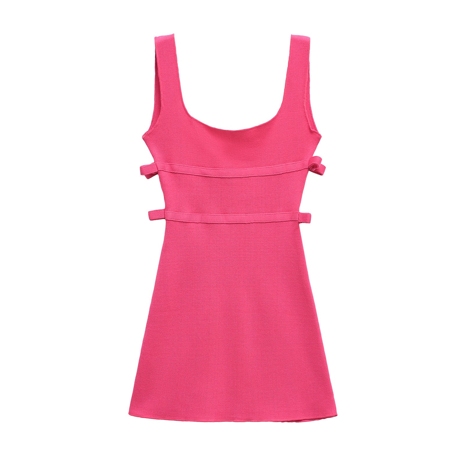 Bow decoration waist cinching short suspender dress for women