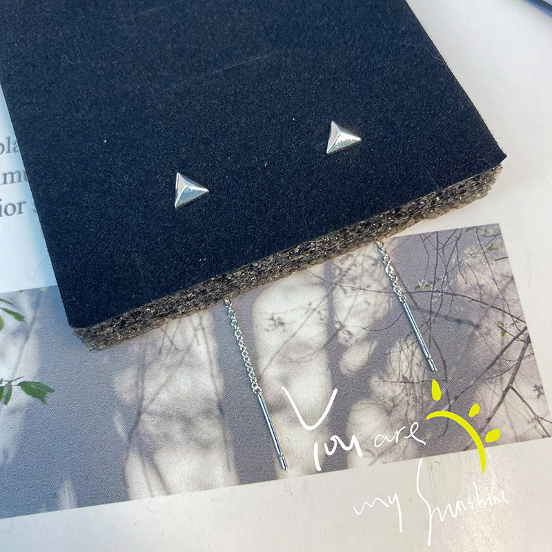 Summer New Niche Design Simple Fashion Geometric Ling Cone Ear Line Summer Ear Studs Women's Jewelry 925 Earrings