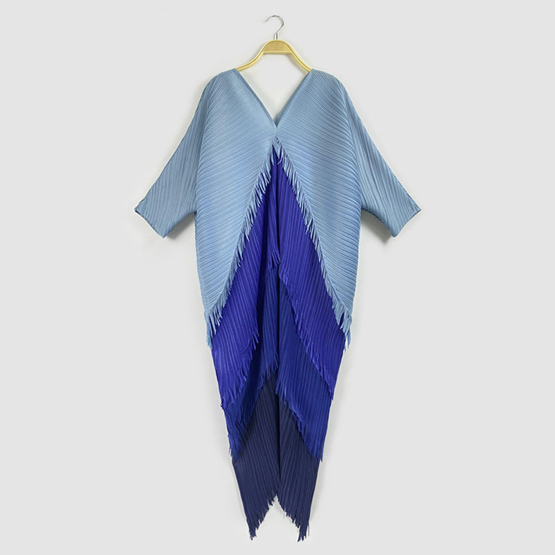 Spring And Summer New Wrinkled Tassel Skirt Minority Color Contrast Splicing Jumpsuit