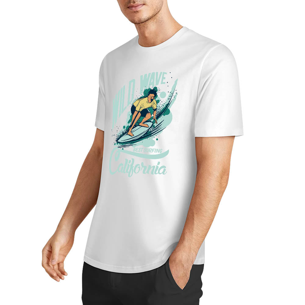 New 2025 Pure cotton short sleeved T-shirt two side print