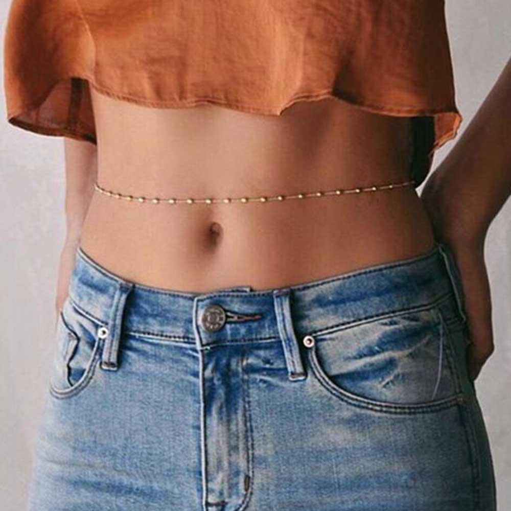 Bohemia Summer Beach Body Jewelry for Women Accessory Gold Silver Colors Copper Beads Waist Belly Chains Necklaces