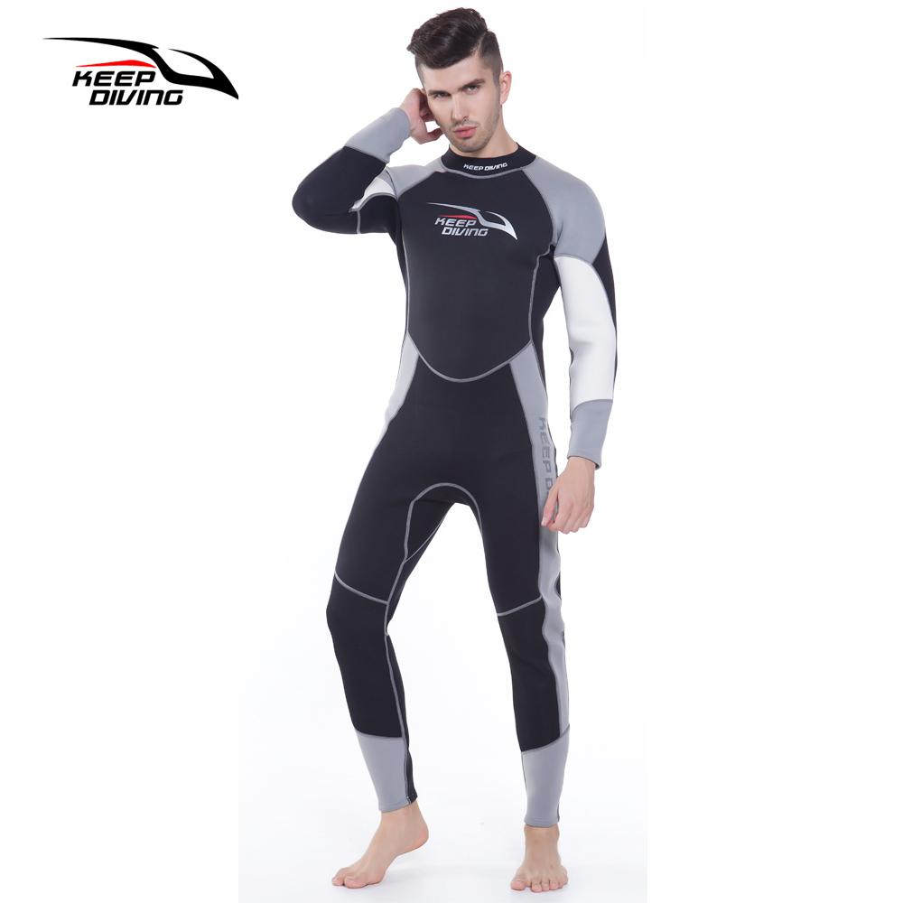 Men's 3MM Neoprene One-Piece Full Body Scuba Dive Wetsuit Winter Swim Surfing Snorkeling