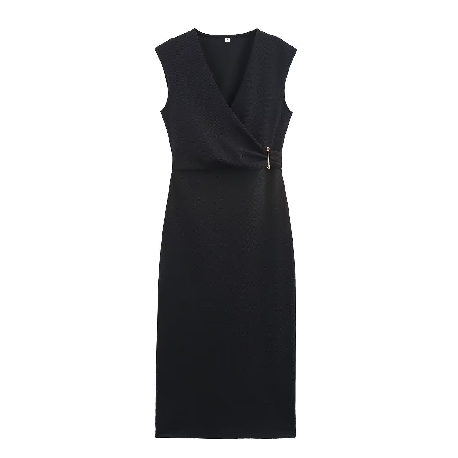 Casual and fashionable pin decoration MIDI dress for women
