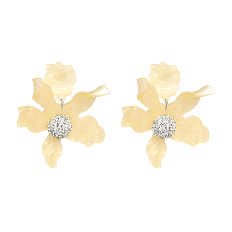 JURAN Fashion Big Resin Flower Dangle Drop Statement Earrings Boho Charm Jewelry Accessories Summer Women's Earrings