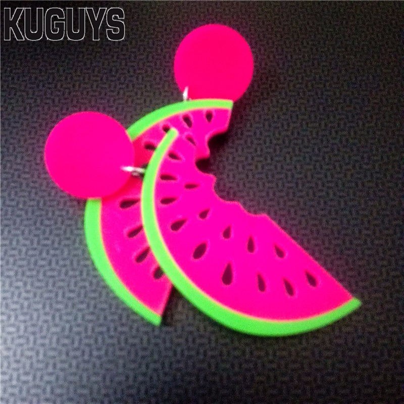 Fashion Pendientes Womans Acrylic Drop Earring for Women Summer Jewelry Lovely Watermelon Earrings Gift Oorbellen Brincos
