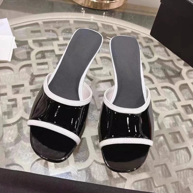 Color Matching Kitten and Slippers Women's Summer New Style All-Match Outer Wear Slippers
