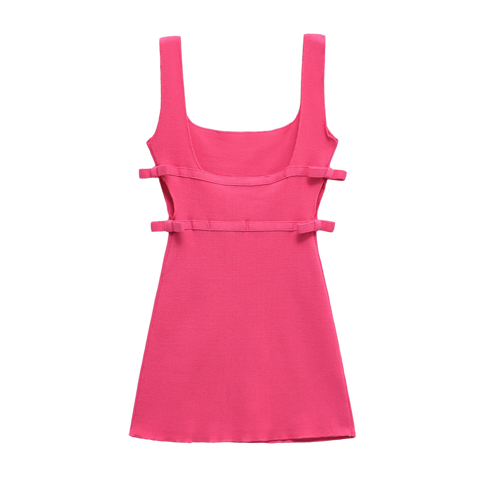 Bow decoration waist cinching short suspender dress for women