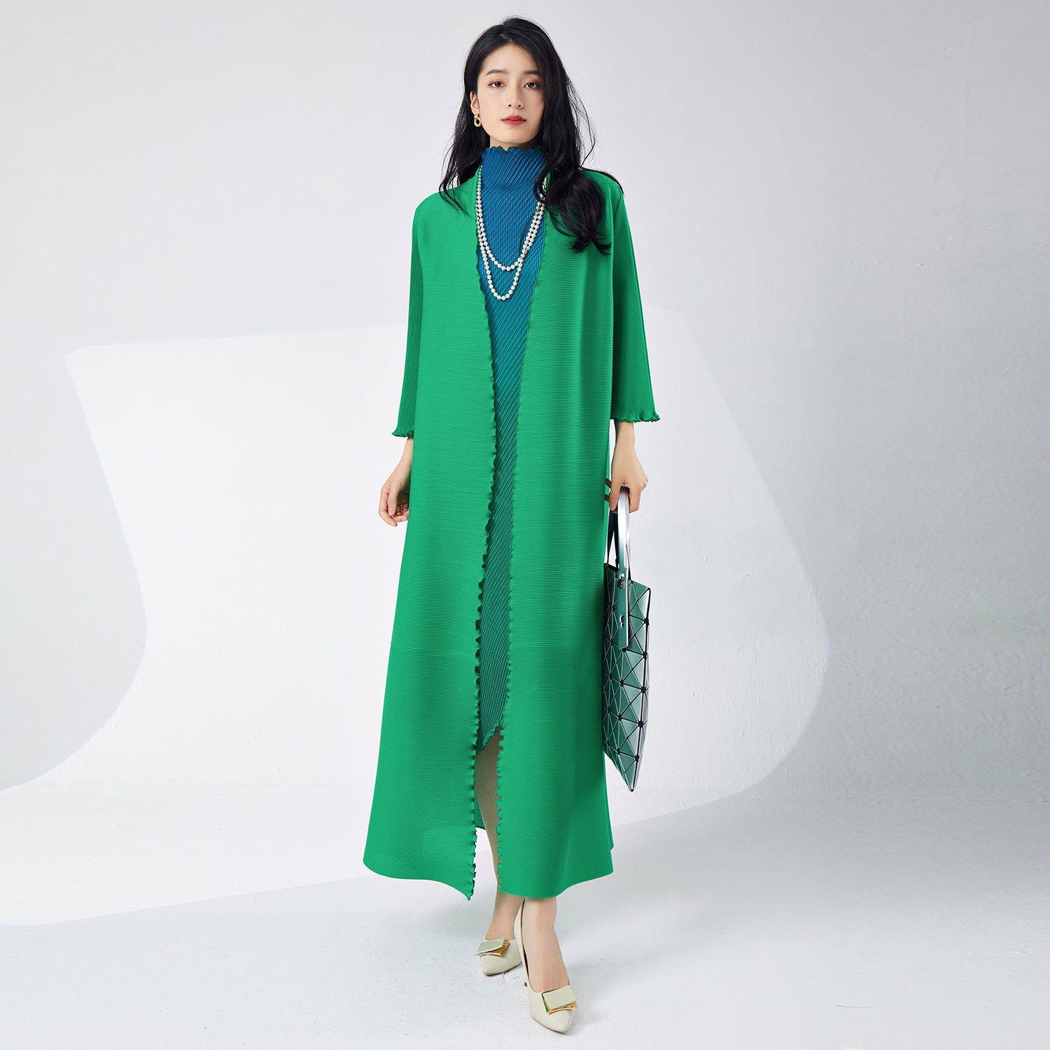 Fashion suit women's gradient color irregular dress loose and thin cardigan long jacket spring and summer