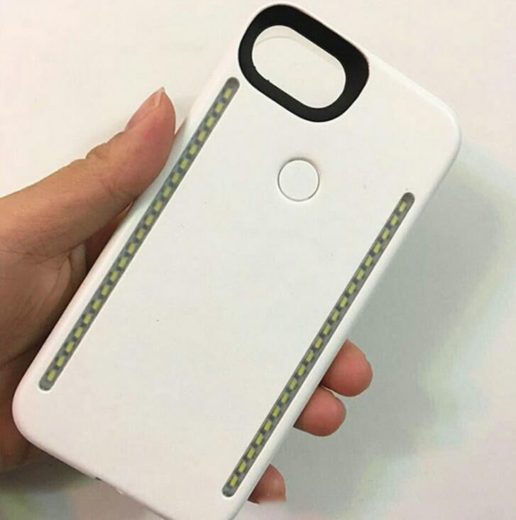 Light Up Duo Case for iPhone X SE 6 7 8 Plus Selfie Luminous Cover with Retail Package