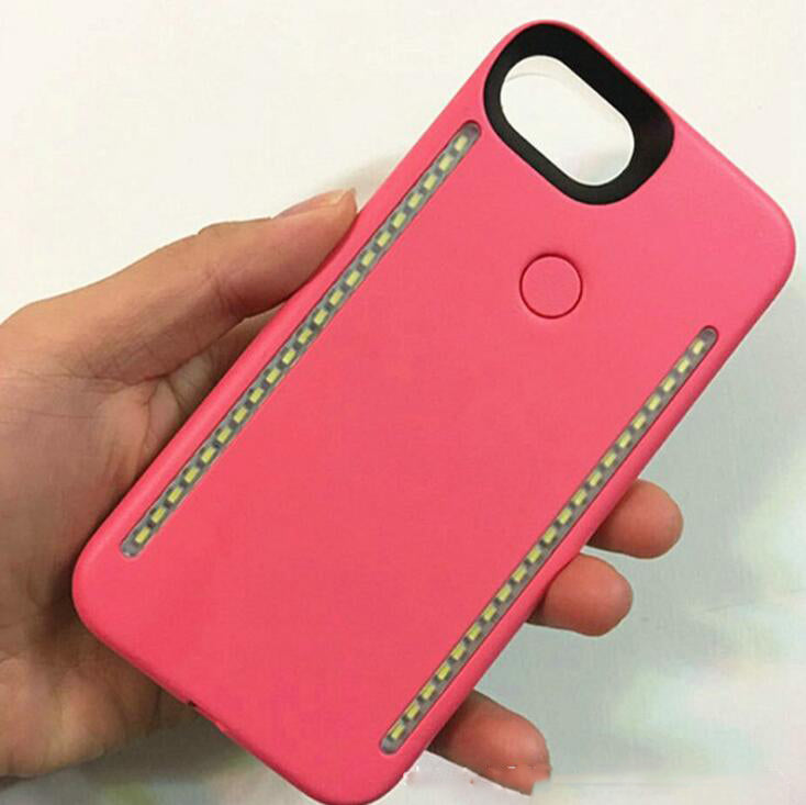 Light Up Duo Case for iPhone X SE 6 7 8 Plus Selfie Luminous Cover with Retail Package