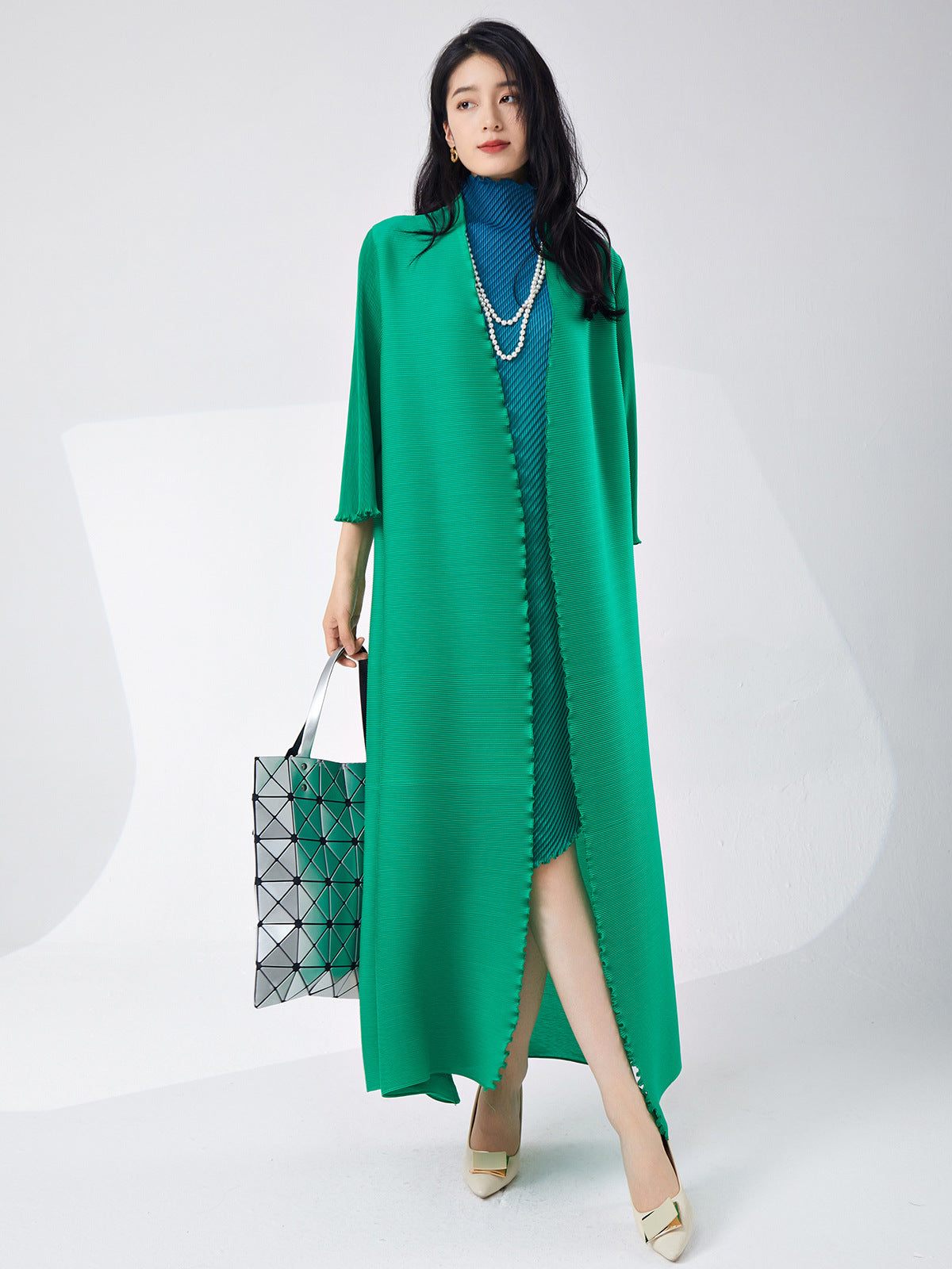 Fashion suit women's gradient color irregular dress loose and thin cardigan long jacket spring and summer