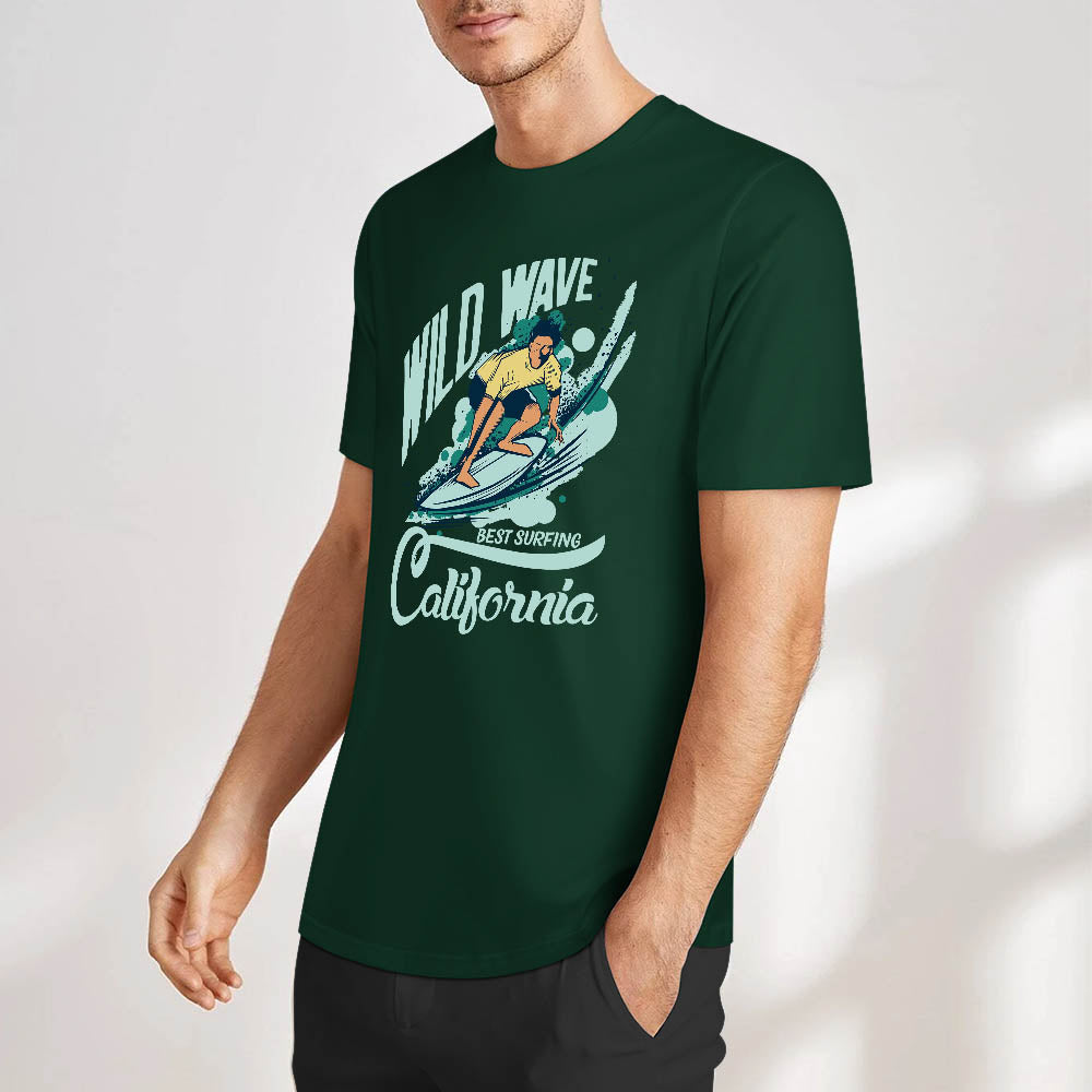 New 2025 Pure cotton short sleeved T-shirt two side print