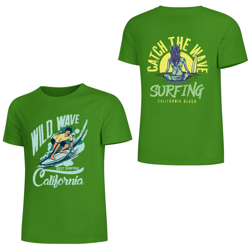 New 2025 Pure cotton short sleeved T-shirt two side print