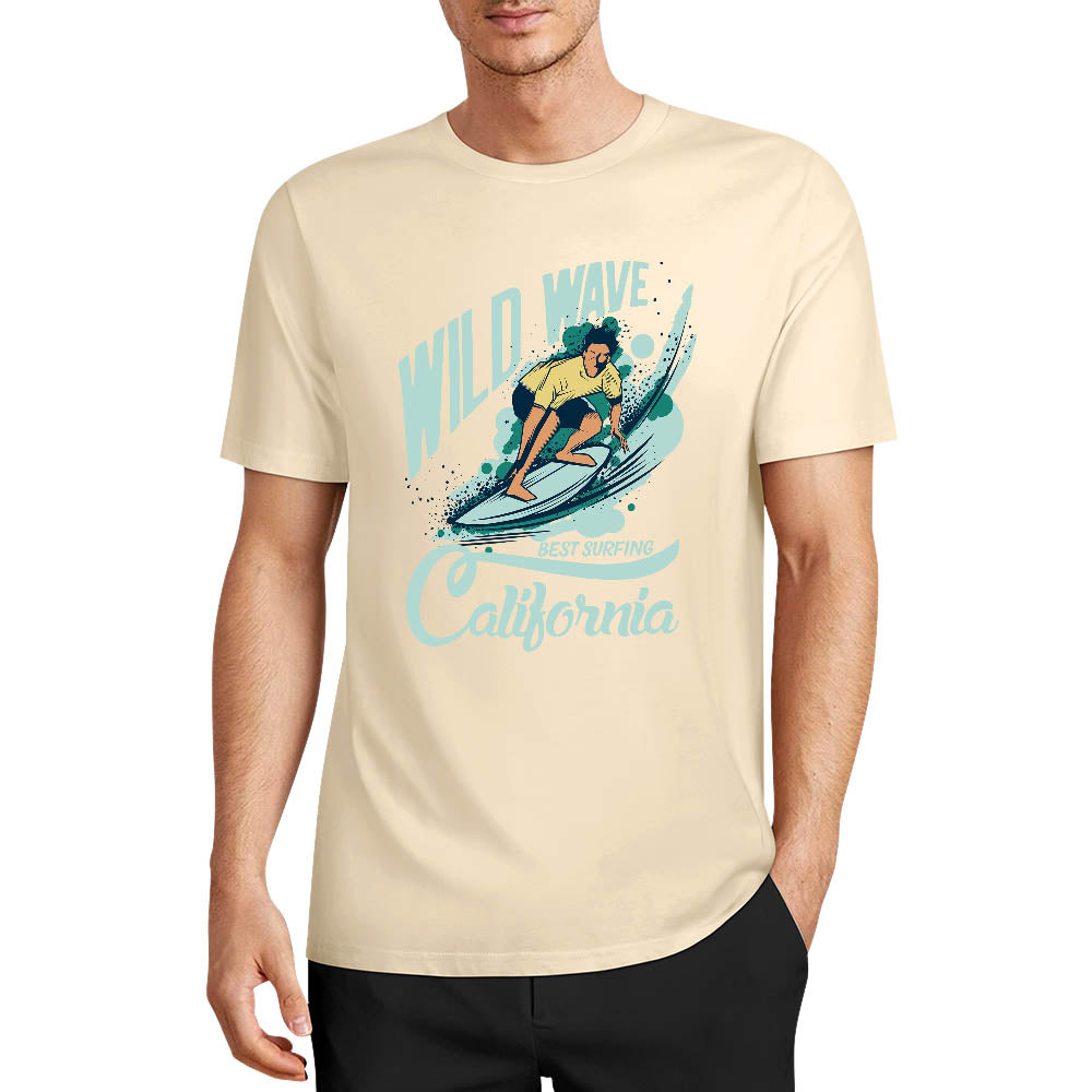 New 2025 Pure cotton short sleeved T-shirt two side print
