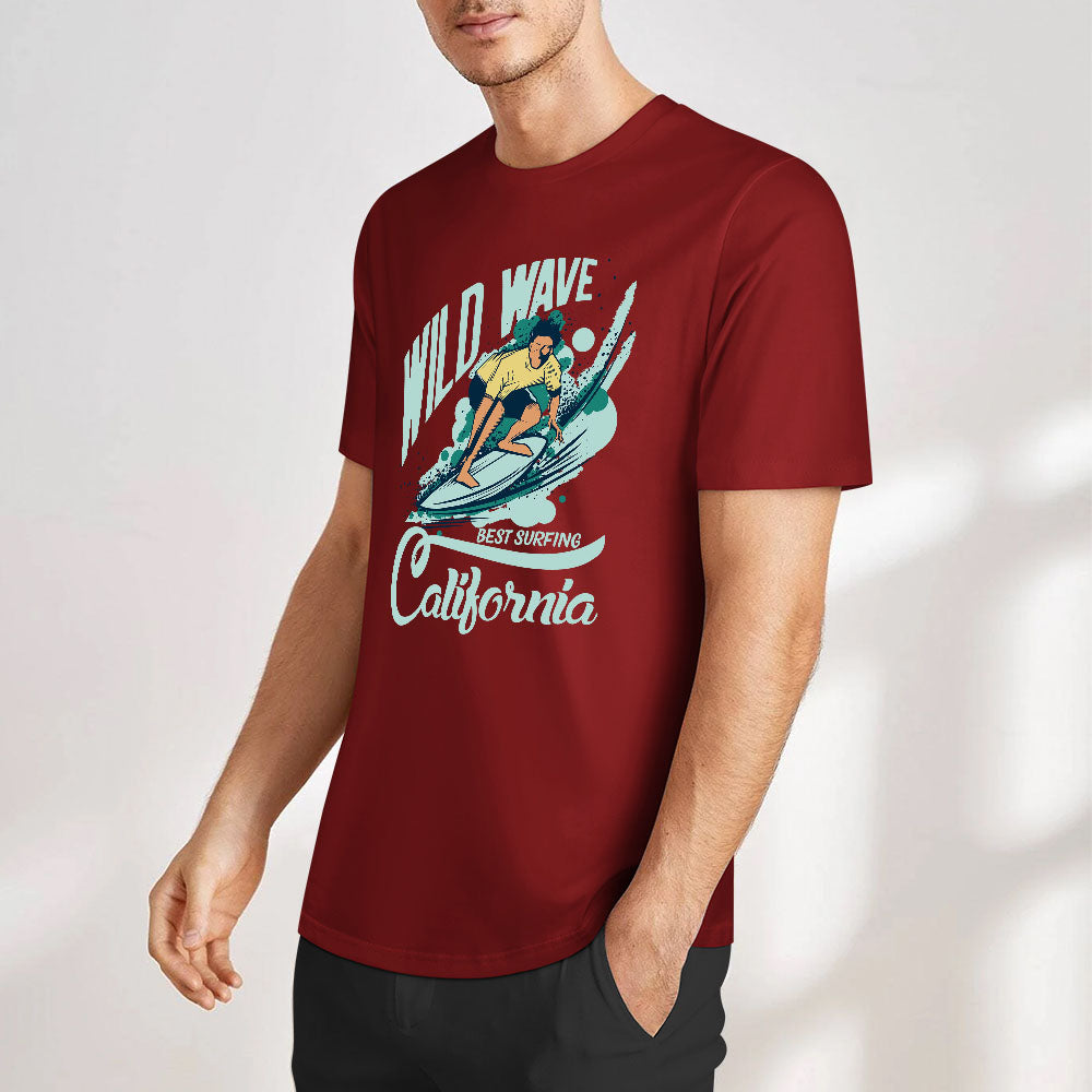 New 2025 Pure cotton short sleeved T-shirt two side print