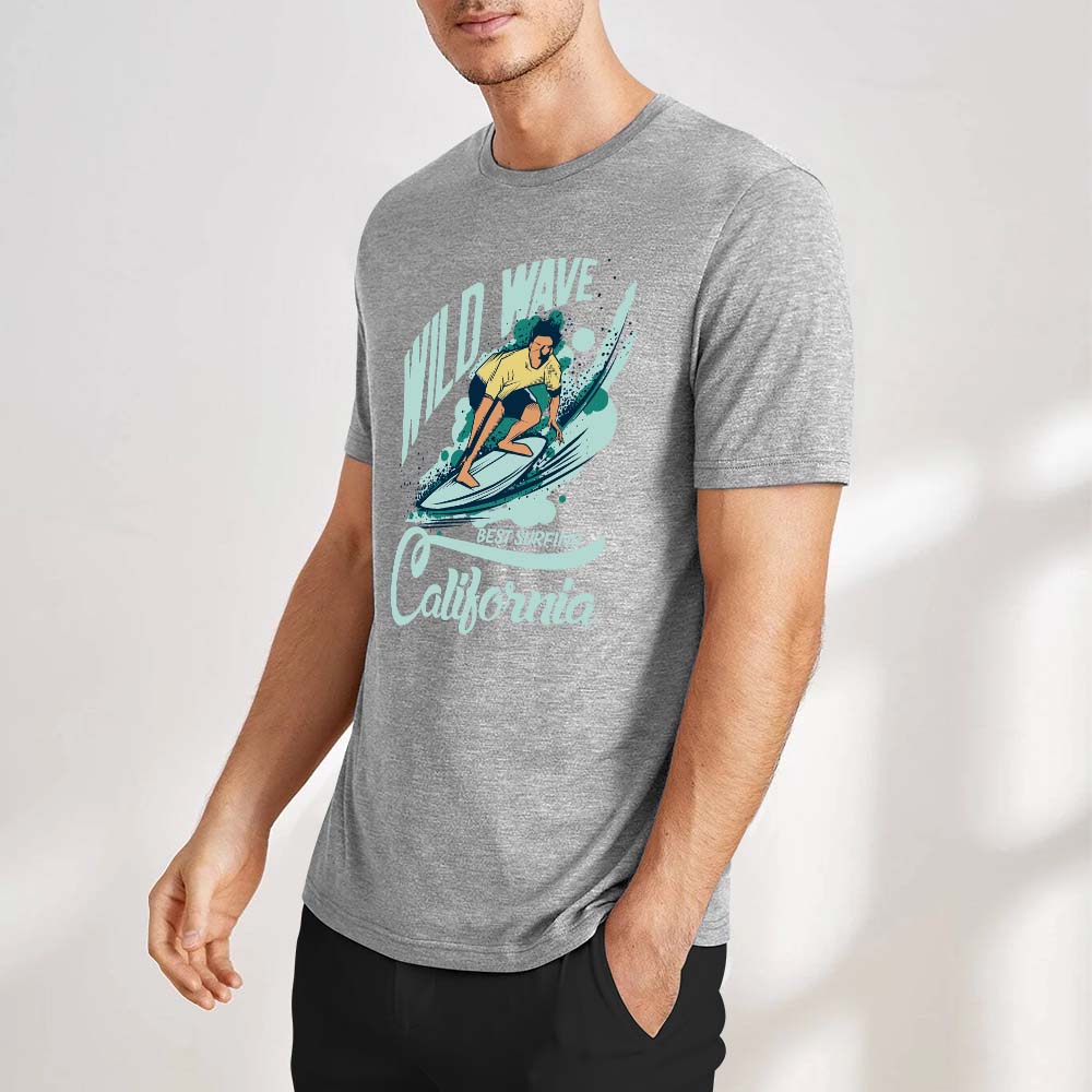 New 2025 Pure cotton short sleeved T-shirt two side print