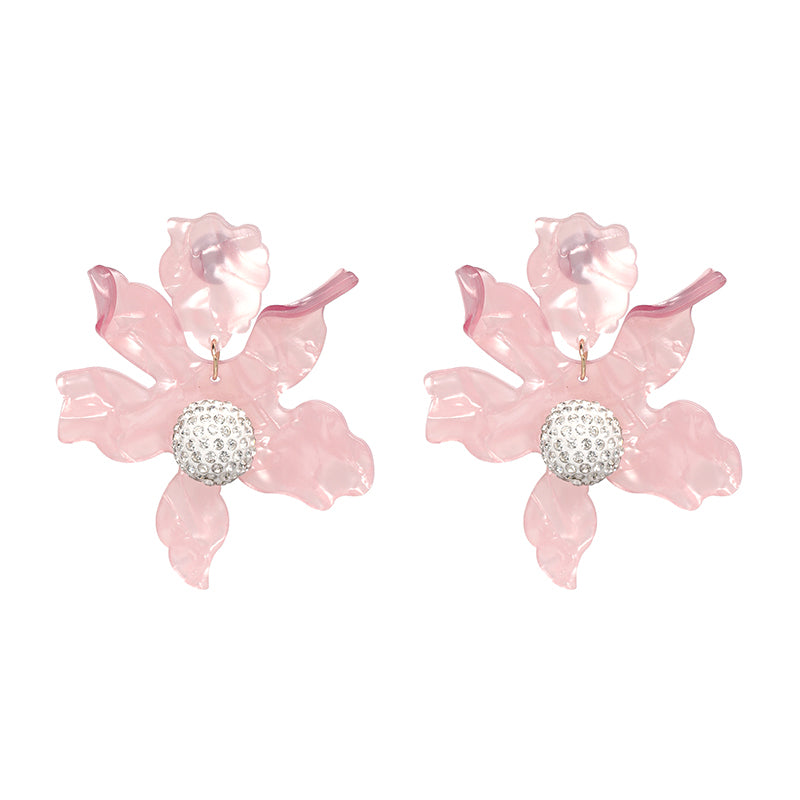 JURAN Fashion Big Resin Flower Dangle Drop Statement Earrings Boho Charm Jewelry Accessories Summer Women's Earrings