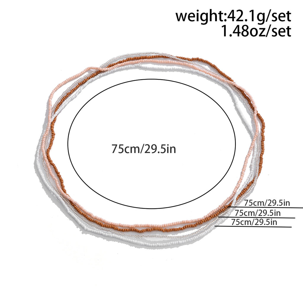 Summer beach rice bead navel waist chain waist chain sexy elastic bead waist accessory