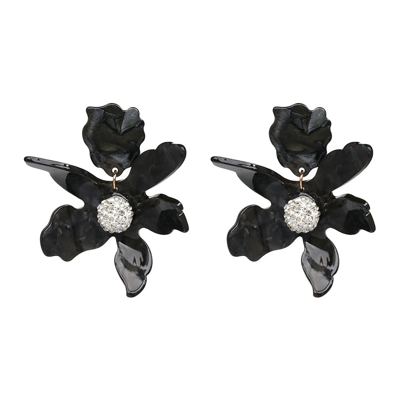 JURAN Fashion Big Resin Flower Dangle Drop Statement Earrings Boho Charm Jewelry Accessories Summer Women's Earrings