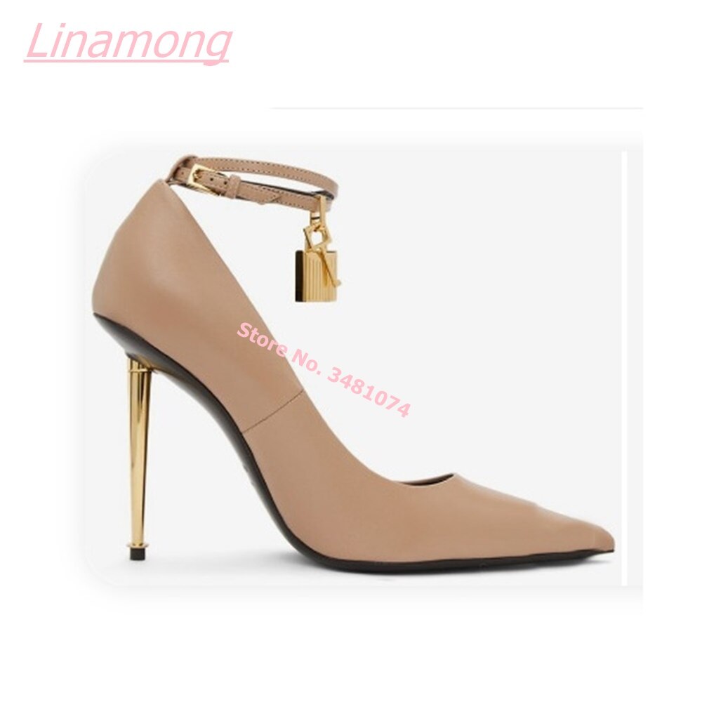 Summer New Women Pumps Metal Thin High Heel Luxury Shallow Pointed Toe Big Size Comfort Party Office Shoes