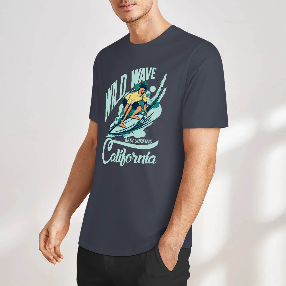 New 2025 Pure cotton short sleeved T-shirt two side print