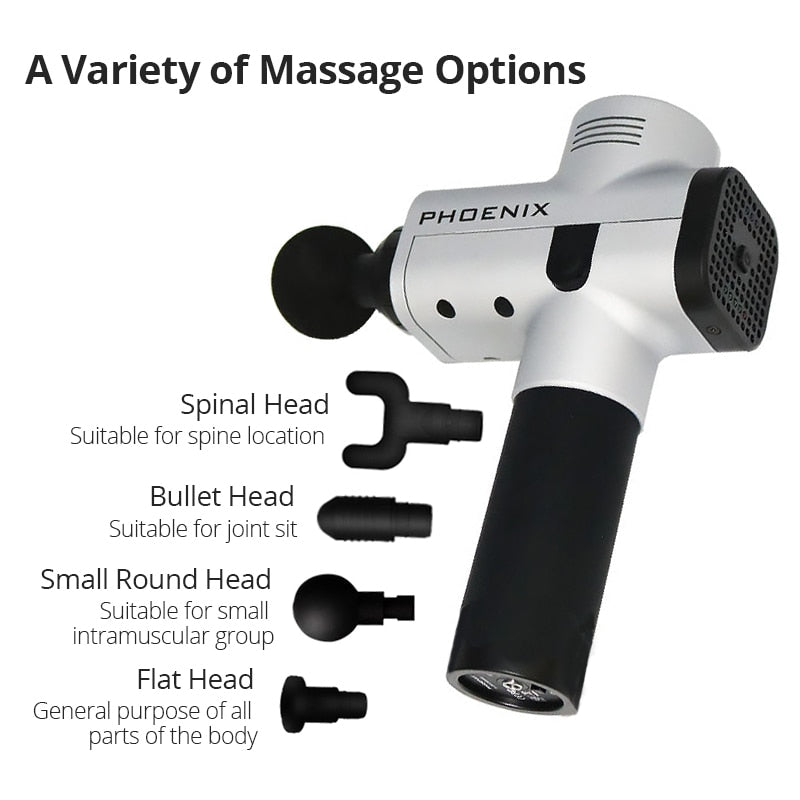 Phoenix Muscle Stimulator Massage Gun Vibrating Deep Therapy Relaxation Fascia Fitness Exercise Pain Relief Electric Massager