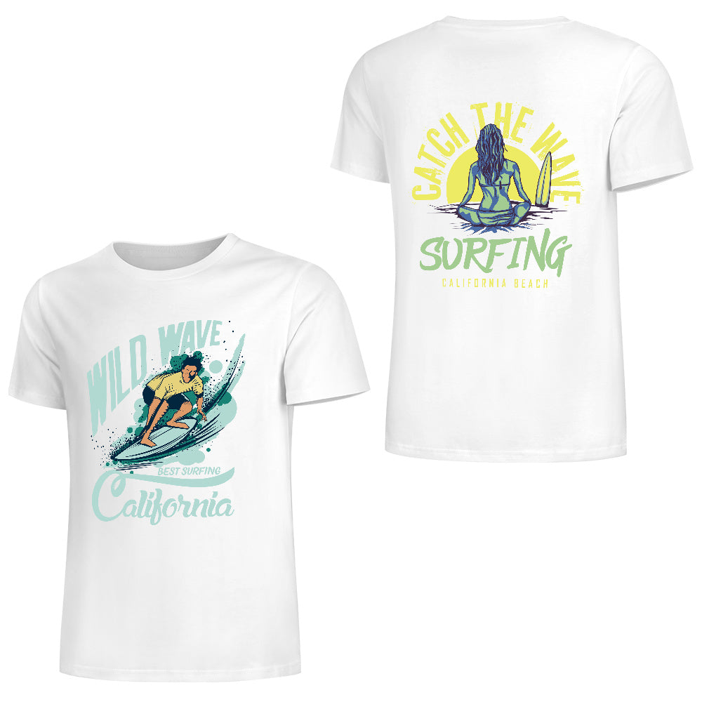 New 2025 Pure cotton short sleeved T-shirt two side print