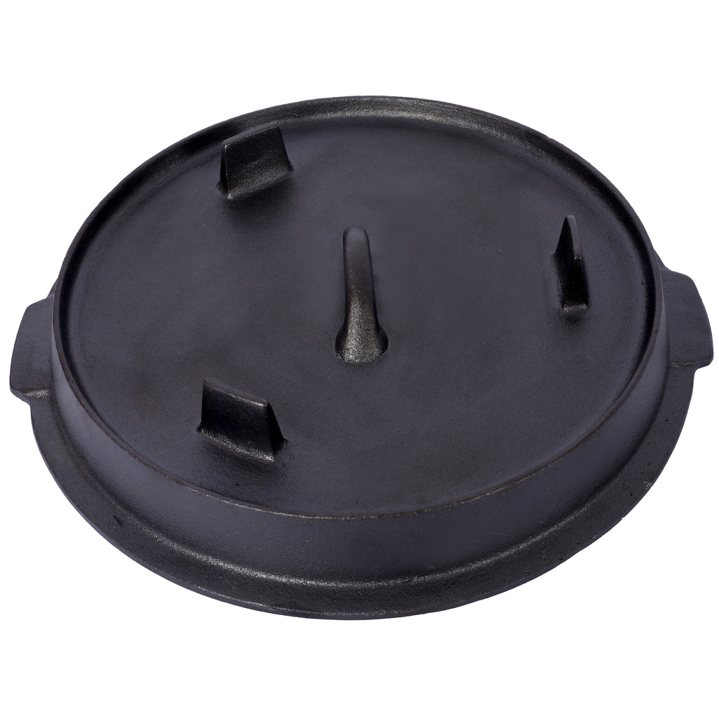 ast iron Dutch oven with lid, outdoor camping deep pot, used for camping, cooking, barbecue and leg rest,6 quarts