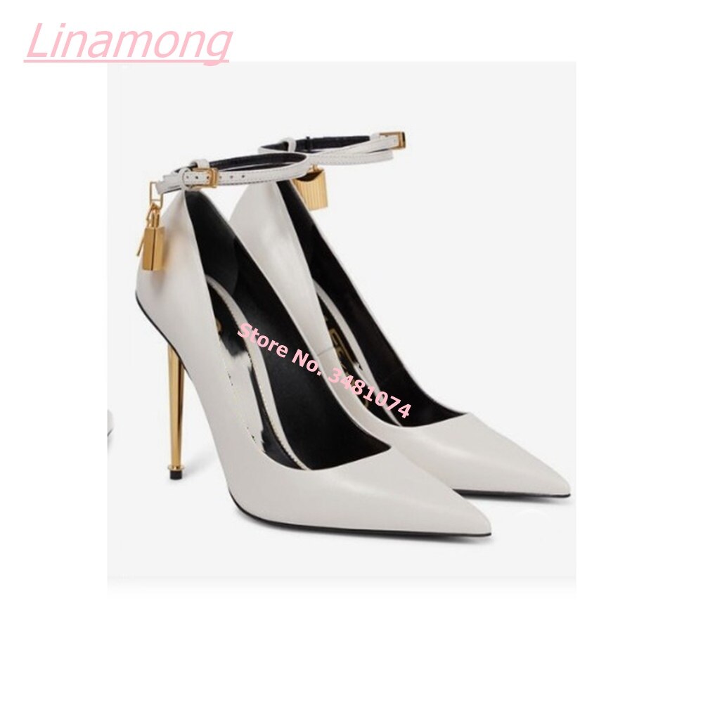 Summer New Women Pumps Metal Thin High Heel Luxury Shallow Pointed Toe Big Size Comfort Party Office Shoes