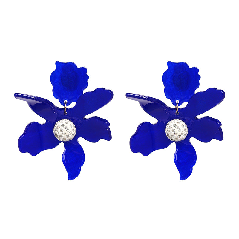 JURAN Fashion Big Resin Flower Dangle Drop Statement Earrings Boho Charm Jewelry Accessories Summer Women's Earrings