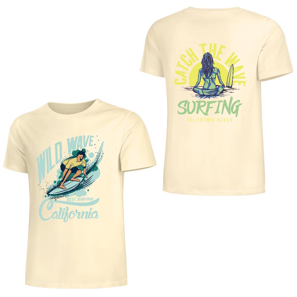 New 2025 Pure cotton short sleeved T-shirt two side print