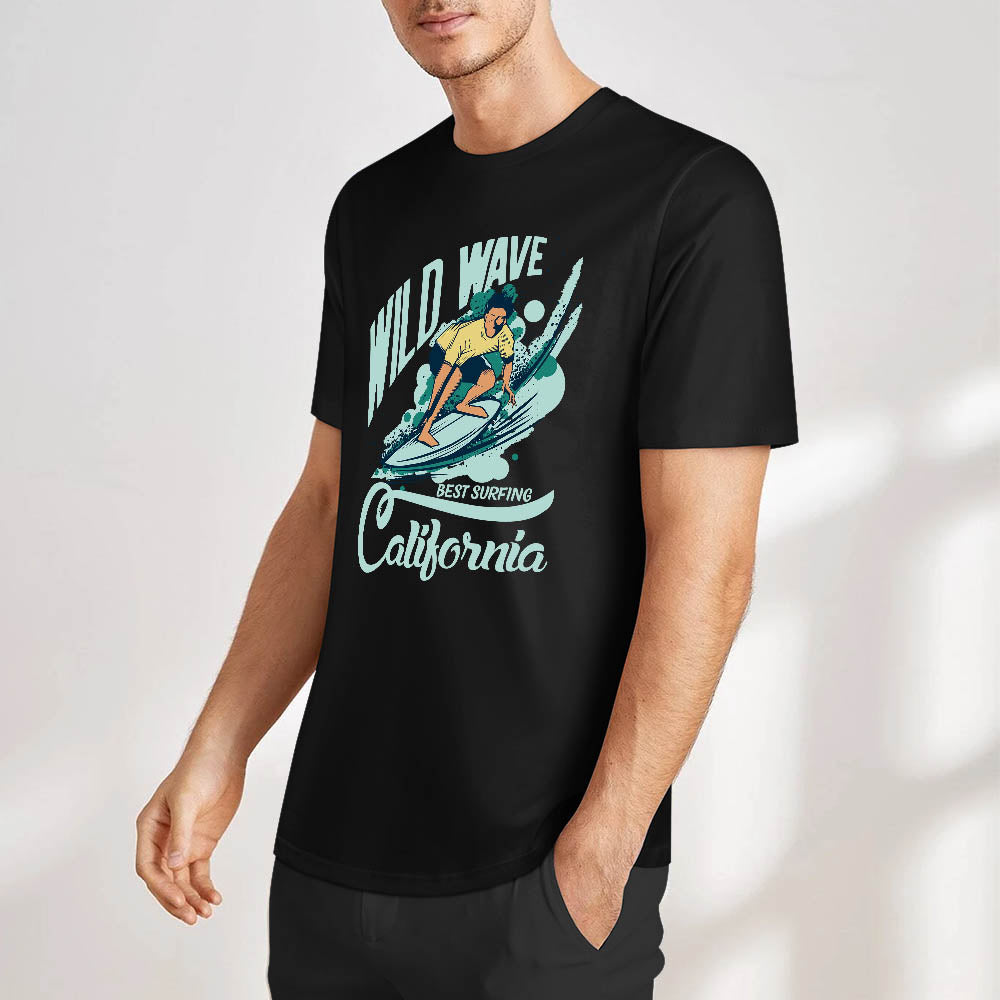 New 2025 Pure cotton short sleeved T-shirt two side print